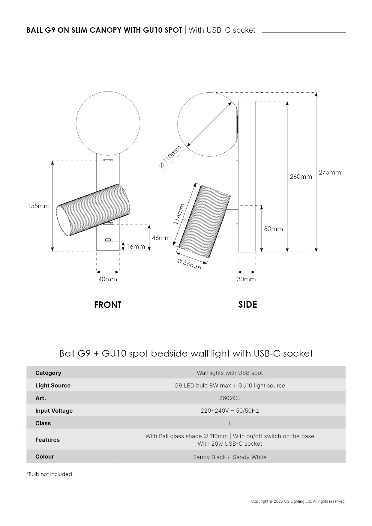 251013_Ball G9 on slim canopy with GU10 Spot (Jessy)7
