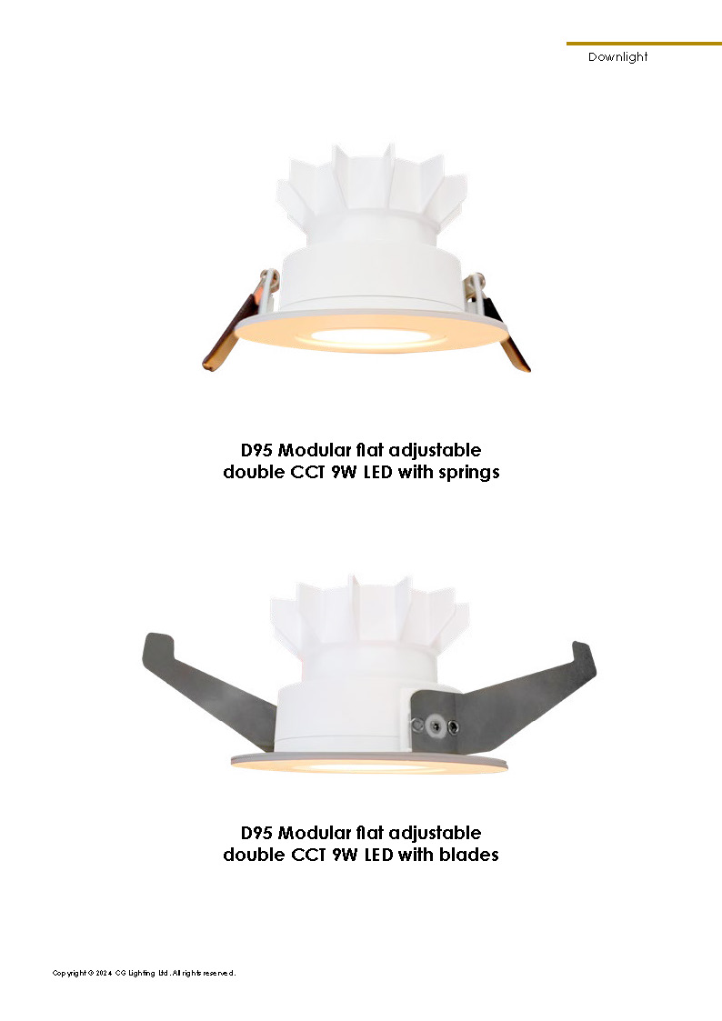 D95 Modular flat adjustable double CCT 9W LED with springs and blades_Page_2